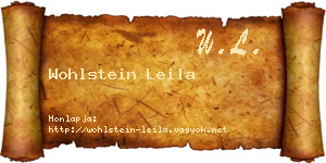 Wohlstein Leila névjegykártya